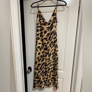 NWOT Satiny leopard dress